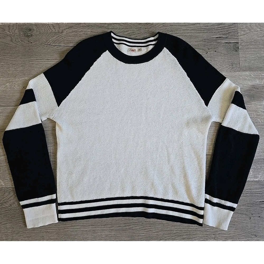 Faherty Women's Throwback Knit Navy and White Sweater Wrigley Size Medium‎